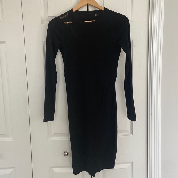 Form-Fitting Faux-Wrap Dress by Elie Tahari - Picture 1 of 12
